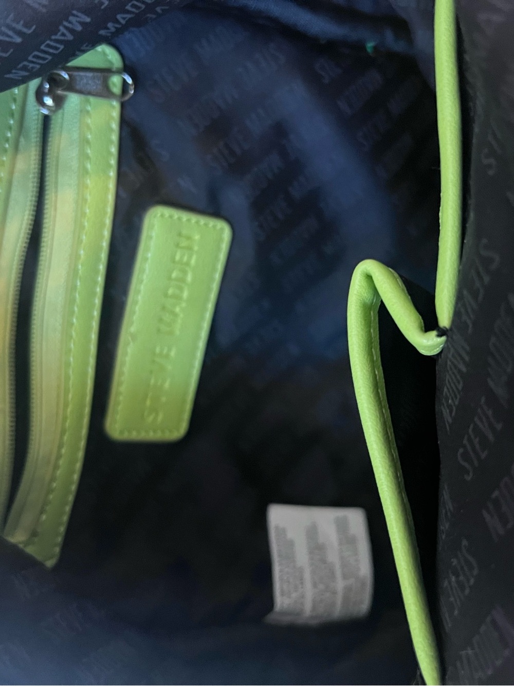 Steve Madden Neon Lime Quilted Mini Backpack super cute with sunglasses case - Picture 11 of 16